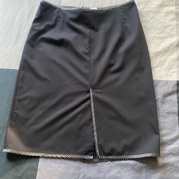 Maje pencil skirt navy with polka dot trim T38 - Picture 5 of 5